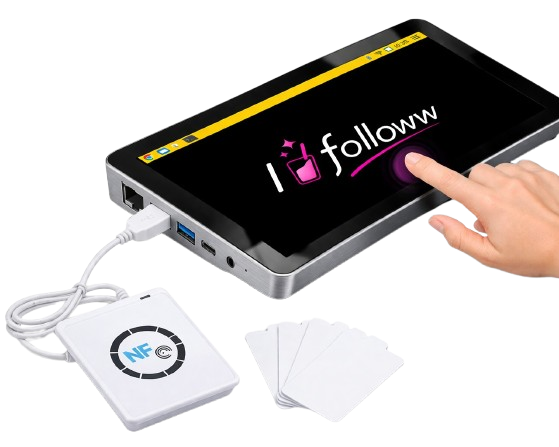 Maquette hardware iFolloww avec lecteur RFID